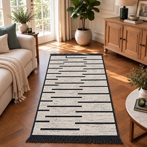 Bigghome Çift Taraflı Kilim 80*150 cm SA26MK Makinede Yıkanabilir Modern Desenli. ürün görseli